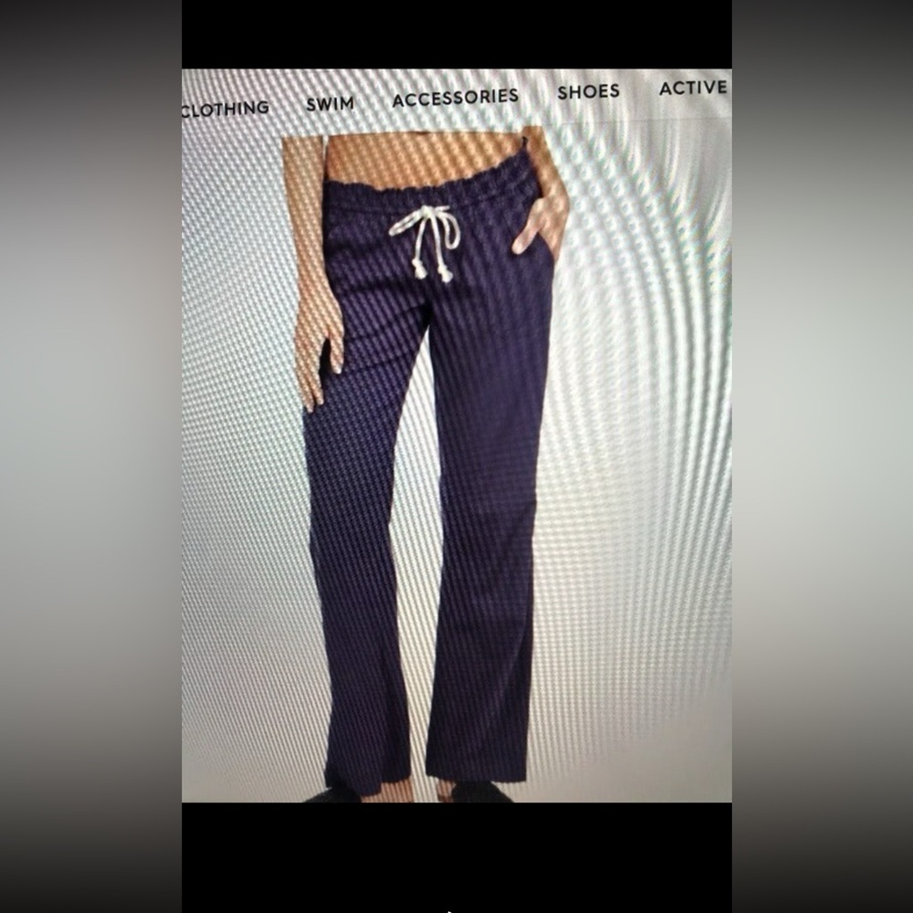 Roxy blue linen straight leg pants S/M
